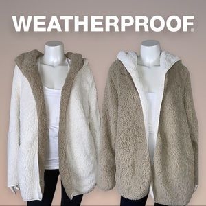 WEATHERPROOF | NWOT Reversible Sherpa Hoodie Cardigan